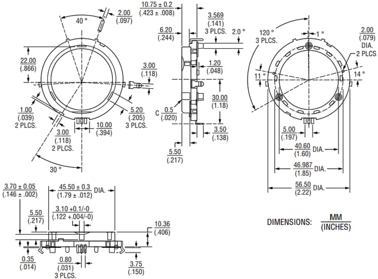 Bourns PER56 Long-Life Incremental Ring Encoder